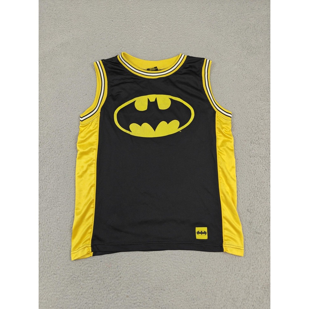 Vintage Batman‎ Basketball Jersey Mens Medium Black Yellow Sleeveless Tank Top